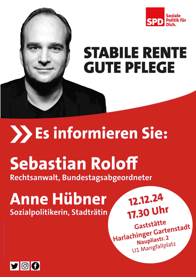 Einladung 12.12.2024 Rente Pflege Roloff Hübner